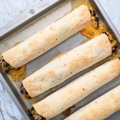 Creamy Bean and Spinach Taquitos
