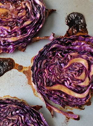 honey roasted purple cabbage